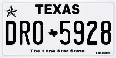 TX license plate DRO5928