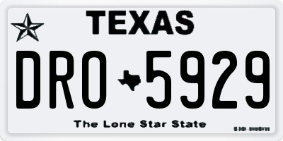 TX license plate DRO5929