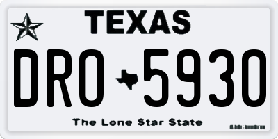 TX license plate DRO5930
