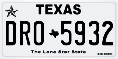 TX license plate DRO5932