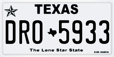 TX license plate DRO5933
