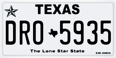 TX license plate DRO5935
