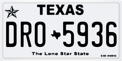 TX license plate DRO5936