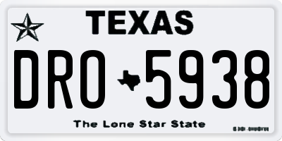 TX license plate DRO5938