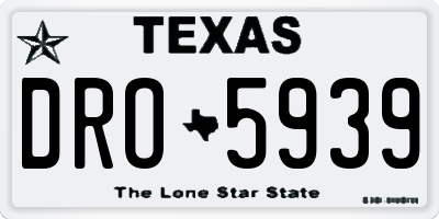 TX license plate DRO5939
