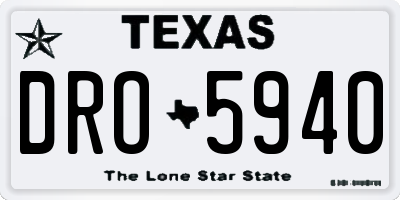 TX license plate DRO5940