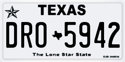 TX license plate DRO5942