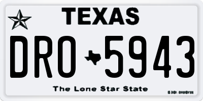 TX license plate DRO5943