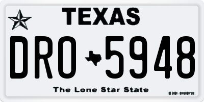 TX license plate DRO5948