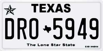 TX license plate DRO5949
