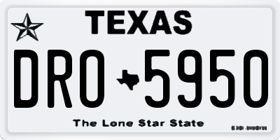 TX license plate DRO5950