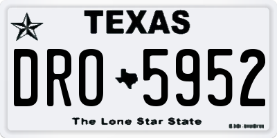 TX license plate DRO5952