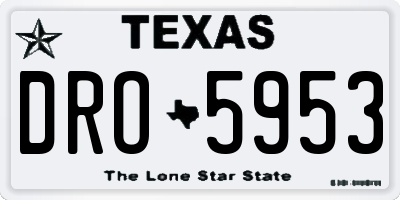 TX license plate DRO5953