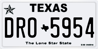 TX license plate DRO5954