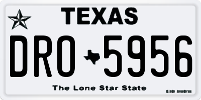 TX license plate DRO5956