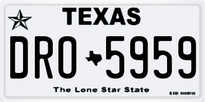 TX license plate DRO5959