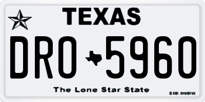 TX license plate DRO5960