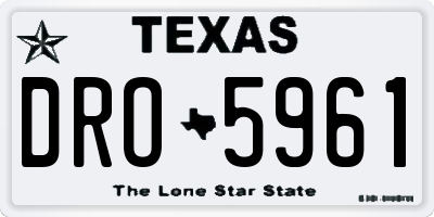 TX license plate DRO5961