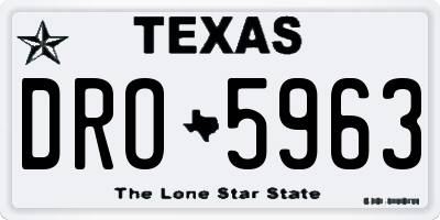 TX license plate DRO5963
