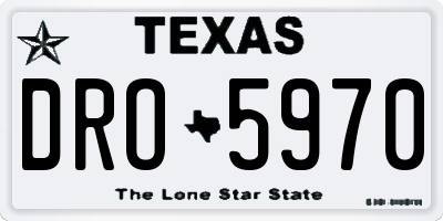 TX license plate DRO5970