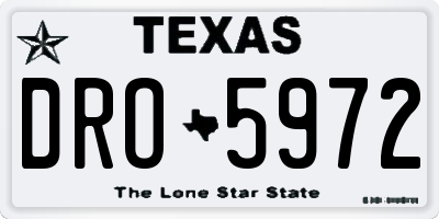 TX license plate DRO5972