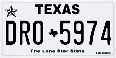 TX license plate DRO5974