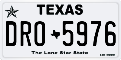 TX license plate DRO5976