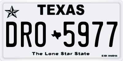 TX license plate DRO5977