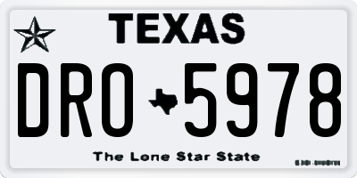 TX license plate DRO5978