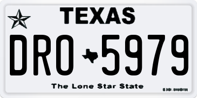 TX license plate DRO5979
