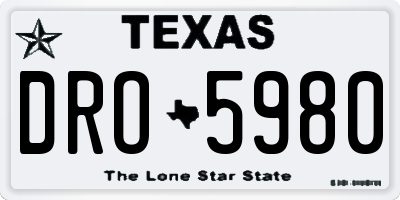 TX license plate DRO5980