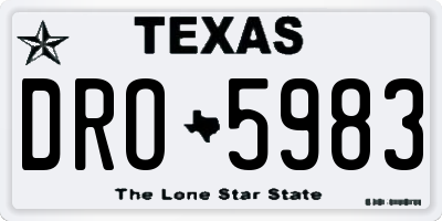 TX license plate DRO5983