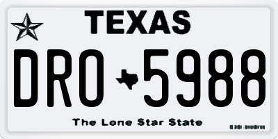 TX license plate DRO5988