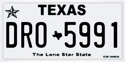 TX license plate DRO5991