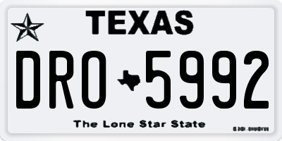 TX license plate DRO5992