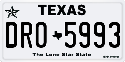 TX license plate DRO5993
