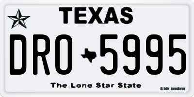 TX license plate DRO5995