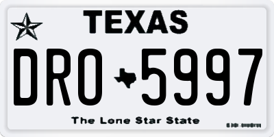 TX license plate DRO5997