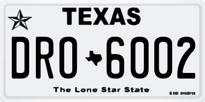 TX license plate DRO6002
