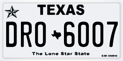 TX license plate DRO6007