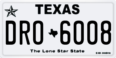 TX license plate DRO6008