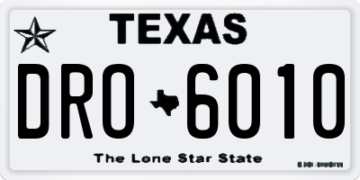 TX license plate DRO6010