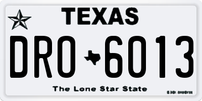 TX license plate DRO6013