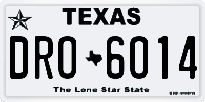 TX license plate DRO6014