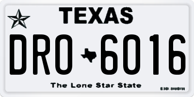 TX license plate DRO6016
