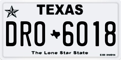 TX license plate DRO6018