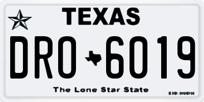 TX license plate DRO6019