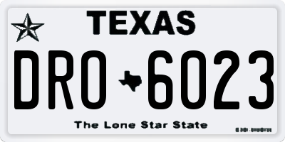 TX license plate DRO6023