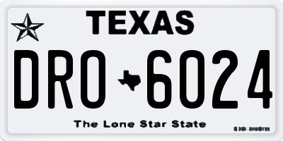 TX license plate DRO6024