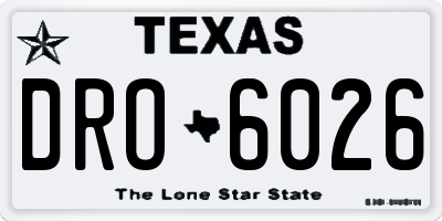 TX license plate DRO6026